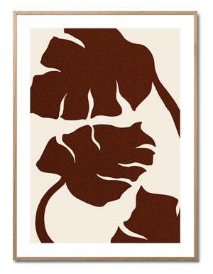 Schlafzimmer Bilder im Holzrahmen: Monstera Canvas Brown - Graphic Collection