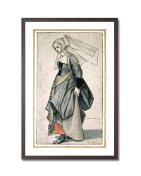 A Young English Woman (pen & ink and w/c on paper) - Hans Holbein der Jüngere