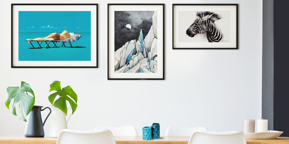 Kantenhängung Wandbilder