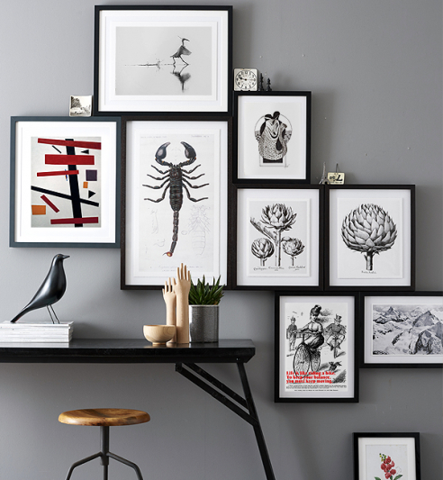 Hängung mit Rahmen Kante an Kante