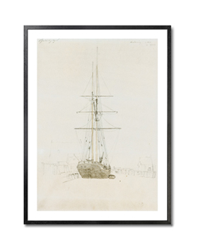 Studie eines Zweimasters - Caspar David Friedrich