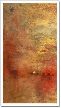 Sonnenuntergang über einem See, Gemälde von William Turner