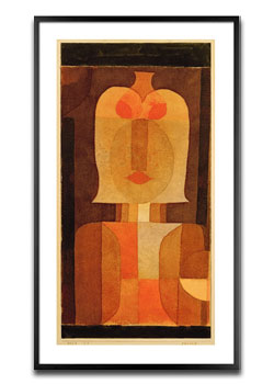 Bauhaus Wandbild von Paul Klee im einfachen Galerierahmen mit 50 weißem Rand. 