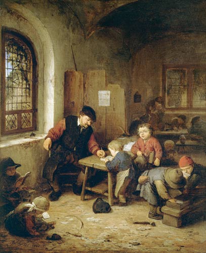 The interior of a schoolroom von Adriaen van Ostade