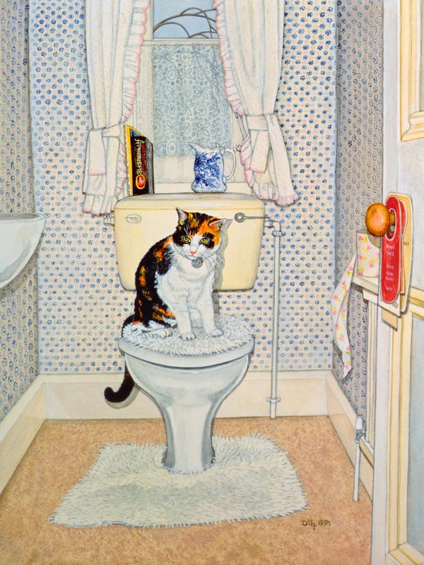 Cat on the Loo, 1991  von Ditz