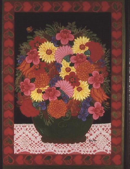 Green Flowerbowl (painted on glass)  von Ditz