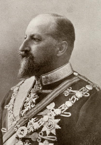 Ferdinand I, Tsar of Bulgaria, from ''The Year 1912'', published London, 1913 (b/w photo)  von English Photographer