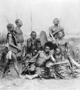 Warriors, Belgian Congo, 1894 (b/w photo) 