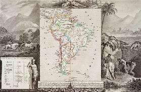 Landkarte von Südamerika 1856