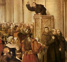 Luther predigt von der Kanzel