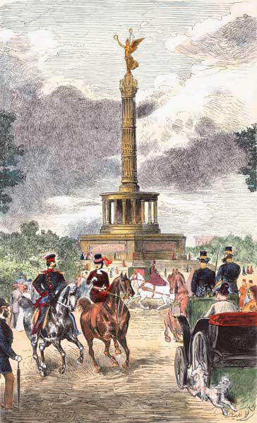 Reiter u.Kutschen vor Siegessäule von Lüders