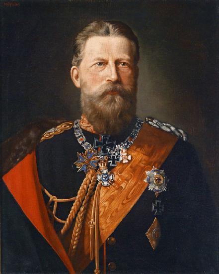 Kaiser Friedrich III., König von Preußen; Porträt in Feldmarschallsuniform mit Ordensschmuck
