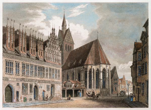 Das Rathaus und die Marktkirche von Poppel