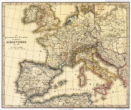 Hist.Landkarte Europa bis 752