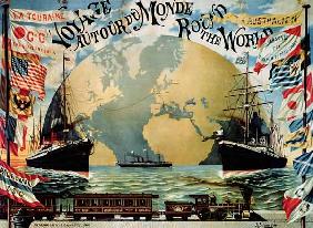 'Voyage Around the World', poster for the 'Compagnie Generale Transatlantique', late 19th century (c