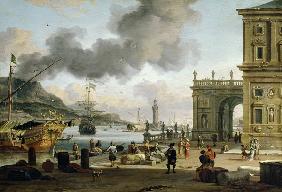 A Mediterranean Harbour Scene