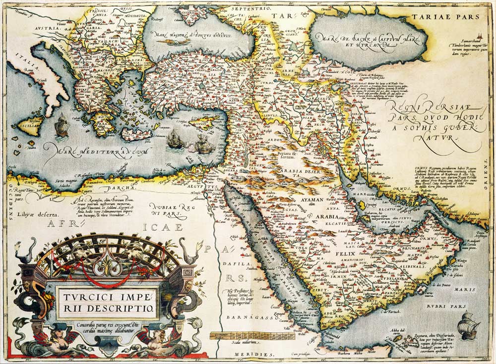 Map of the Middle East, from Theatrvm Orbis Terrarvm von Abraham Ortelius
