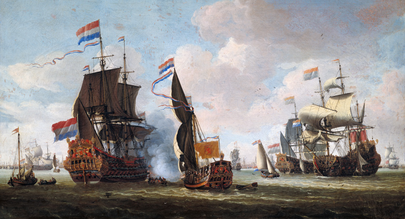 The Arrival of Michiel Adriaanszoon de Ruyter (1607-76) in Amsterdam von Abraham Storck