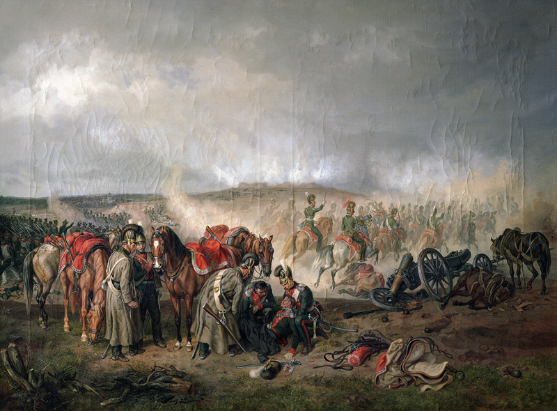 The death of Count Seinsheim at the Battle of Borodino in 1812 von Adam Albrecht