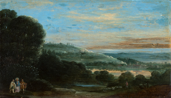 Landschaft mit dem Gang nach Emmaus von Adam Elsheimer