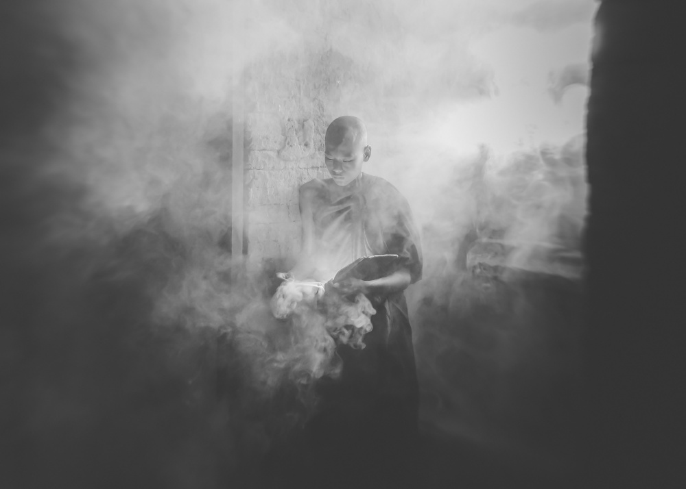 Monk in Black and White von ADIREK M