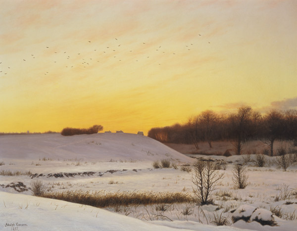 Winterlandschaft am Abend von Adolf Larsen