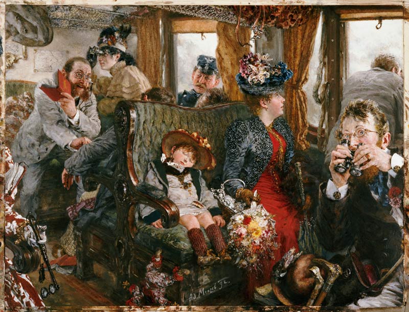 Auf der Fahrt durch die schöne Natur von Adolph Friedrich Erdmann von Menzel