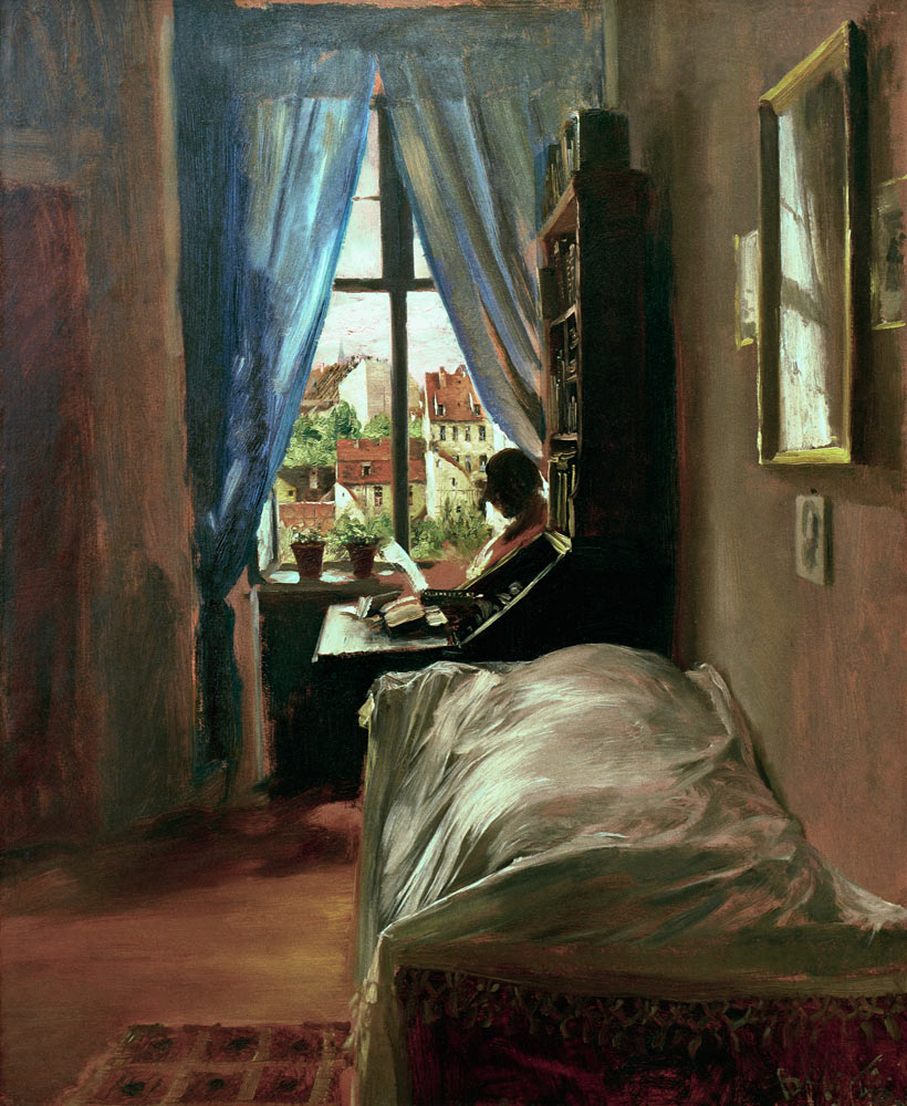Das Schlafzimmer de Künstlers in der Wohnung Rittersstrasse von Adolph Friedrich Erdmann von Menzel