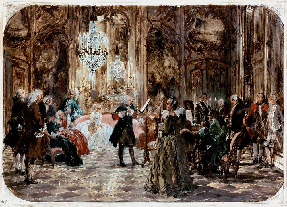 Flötenkonzert Friedrich des Großen (Studie) von Adolph Friedrich Erdmann von Menzel