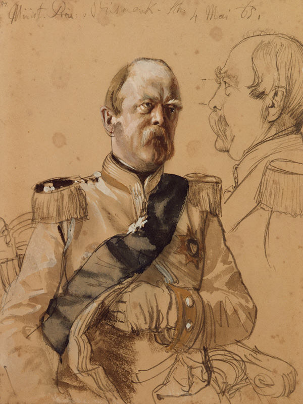 Prince Otto von Bismarck, 1865 (pencil & wash on paper) von Adolph Friedrich Erdmann von Menzel