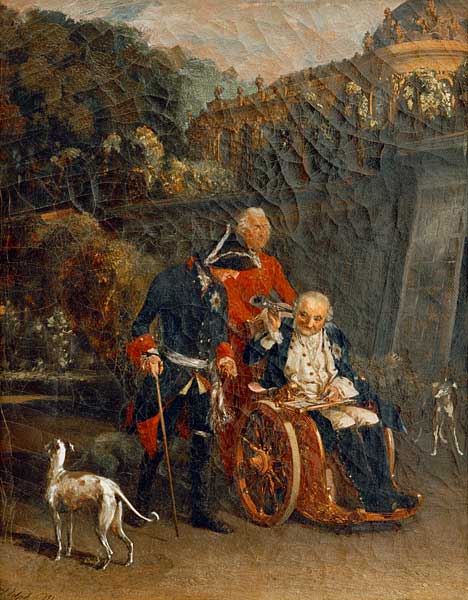 Friedrich d.Gr.u.LaMotte-Fouque von Adolph Friedrich Erdmann von Menzel