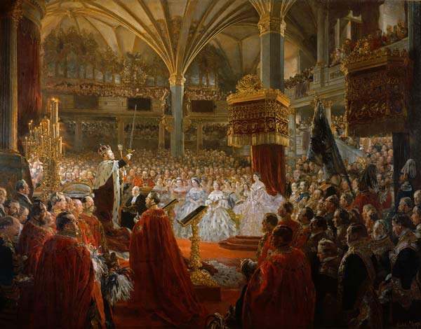 The Coronation of King William I in Koenigsberg in 1861, c.1861/65 von Adolph Friedrich Erdmann von Menzel