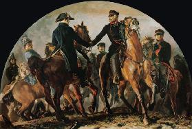 Blüchers Begegnung mit Wellington nach der Schlacht v. Belle-Alliance (Waterloo)