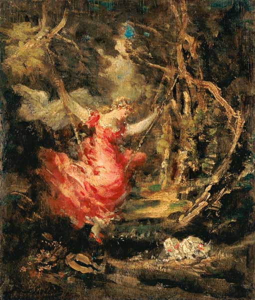 Auf der Schaukel. von Adolphe Jos.Th. Monticelli
