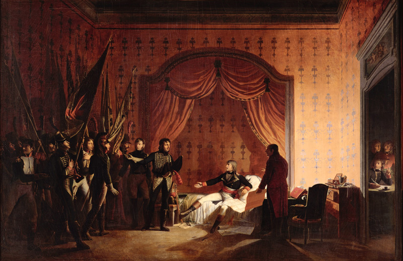 General Bonaparte Receiving Captured Austro-Sardinian Flags at Millesimo after the Battle of Monteno von Adolphe Roehn