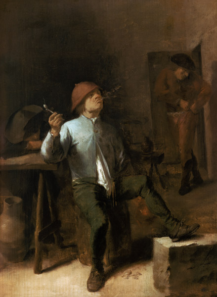 Pfeife rauchender Bauer von Adriaen Brouwer