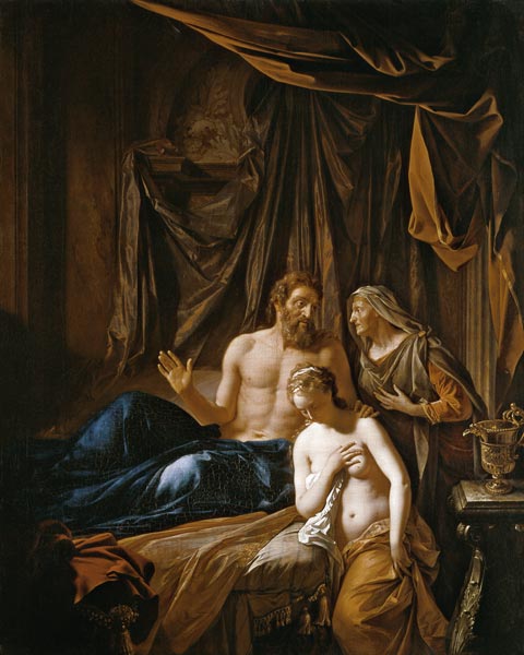 Sarah führt Abraham Hagar zu. von Adriaen van der Werff