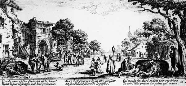 Death the Roadside, plate 16 from ''The Miseries and Misfortunes of War''; engraved by Israel Henrie von (after) Jacques Callot