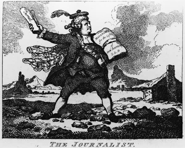 The Journalist, from ''The Picturesque Beauties of Boswell, Part the First'', etched by Thomas Rowla von (after) Samuel Collings