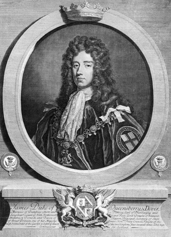 James Douglas, 2nd Duke of Queensberry; engraved by Louis du Guernier II von (after) Sir Godfrey Kneller