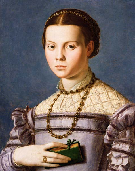 Portrait of a Young Girl Holding a Book c.1545 von Agnolo Bronzino