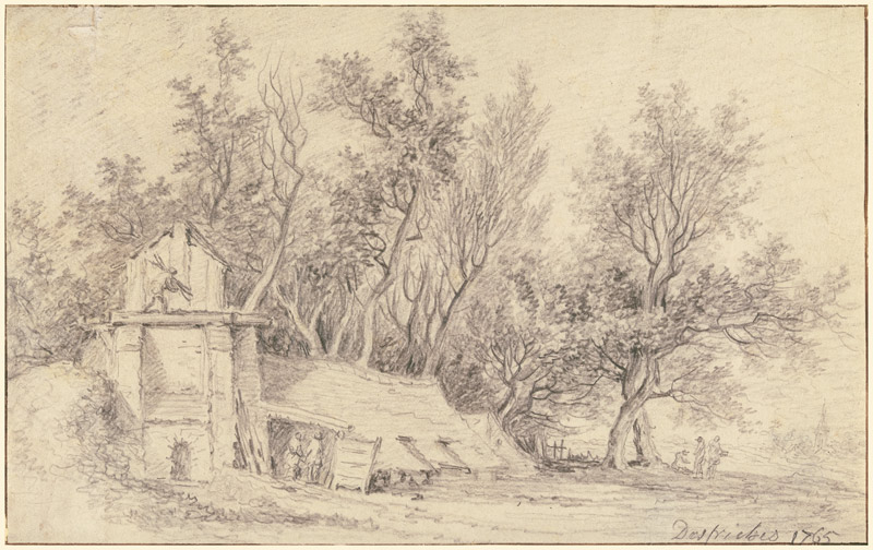 Holzhauerhütten am Waldesrand von Aignan-Thomas Desfriches