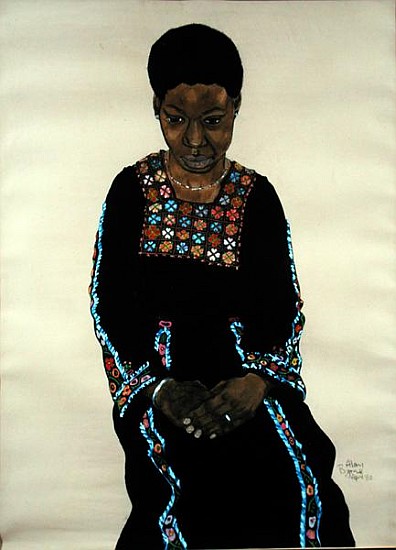 Black Woman, 1980 (gouache, charcoal and w/c on paper)  von Alan  Byrne