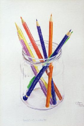 Coloured Pencils in a Jar, 1980 (coloured pencil on paper) 