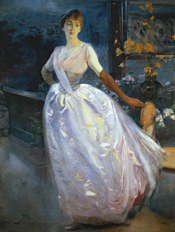 Madame Roger Jourdain, die Gattin des Künstlers. von Albert Besnard