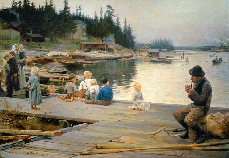 Sommerabend in Hammars Werft von Albert Edelfelt