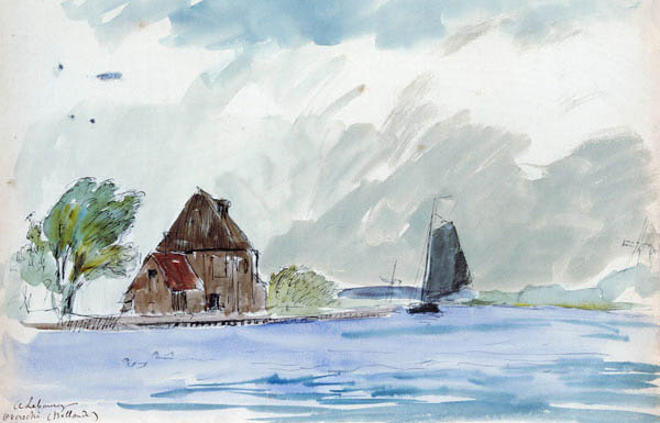 The Banks of the River Meuse in Overschi von Albert Lebourg