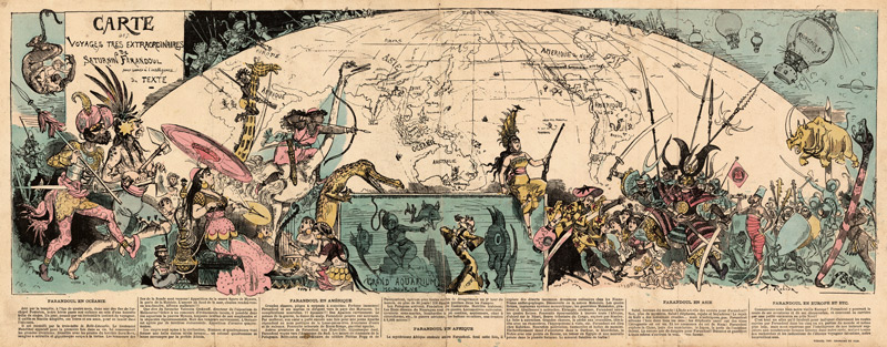 Carte des voyages très extraordinaires de Saturnin Farandoul von Albert Robida
