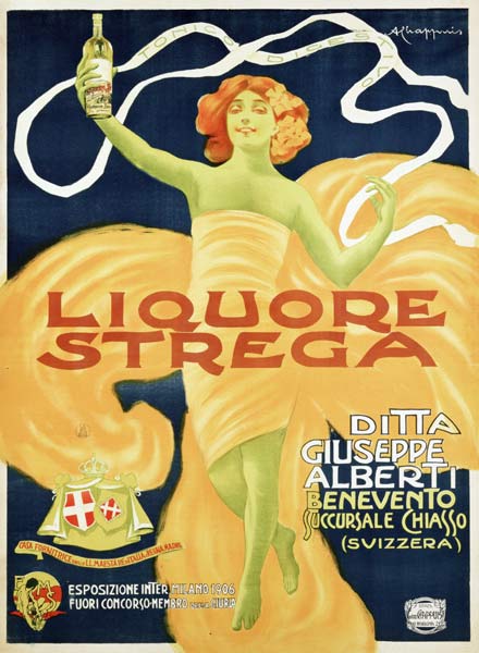 Poster advertising 'Strega' liquer von Alberto Chappuis