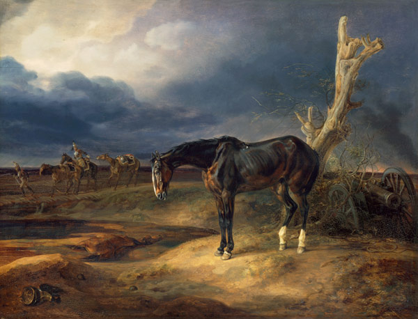 Ownerless Horse on the Battlefield at Moshaisk in 1812 von Albrecht Adam